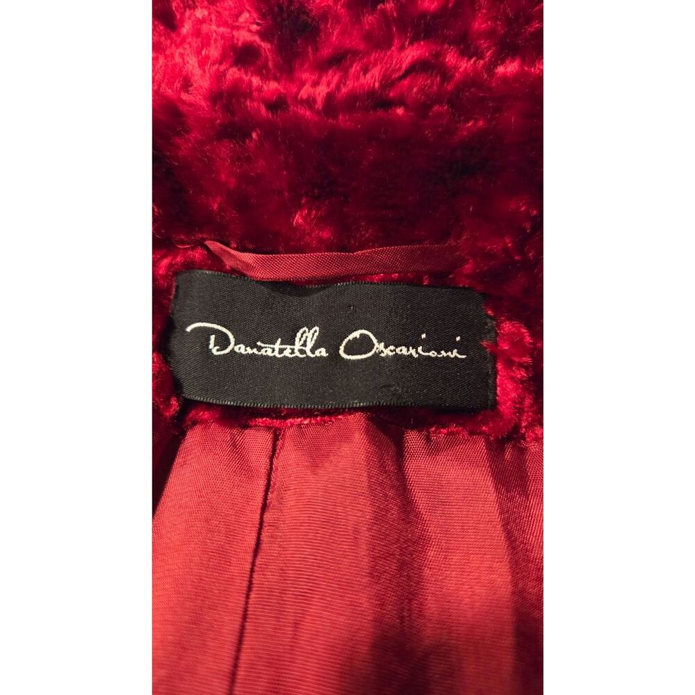 European Boutique Cherry Red Plush Velvet Blazer EU 42 - Picture 12 of 14